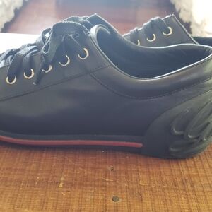 Gucci Black Leather Tennis Shoes